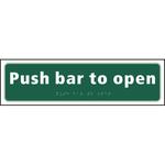 Push bar to open taktyle braille sign - 125 x 450mm