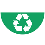 Green Recycling Symbol Half-Circle Graphic Floor Marker