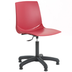 Red polypropylene swivel chair