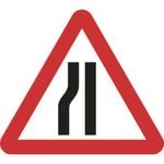 Road Narrows Left Roll-up Sign