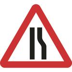 Road Narrows Right Roll-up Sign