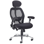 Sandro operator chair with air-mesh back, headrest and adjustable arms