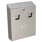 Wall-mounted stainless steel cigarette bin