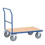 Fetra Single Beech Veneer Open End Flatbed Trolleys