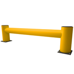 Single polymer impact protection barrier for the workplace - safety yellow & grey