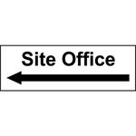 Site Office sign with left directional arrow