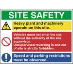 Site Safety Sign With 1 Warning, 1 Prohibition & 1 Mandatory Message