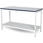 Sitting Height Mail Sorting Bench with bottom shelf
