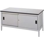 Sitting Height Mail Sorting Bench with sliding doors