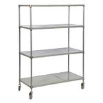 Solid Polymer Shelving System with 4 shelves