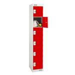 Browns metal locker with 6 compartments
