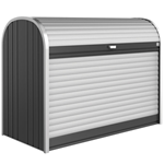 Steel outdoor storage locker with roller door