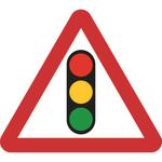 Traffic Lights triangular road traffic sign