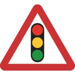 Traffic Lights triangular road traffic sign