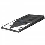 Traffic-line black rubber kerb ramp with reflective markings