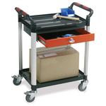 Utility Tray Trolleys with 2 Shelves with Drawer