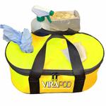 Virapod emergency sanitising cleansing kit in yellow carrybag