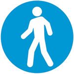 430mm Floor Sticker with Walking Man Graphic