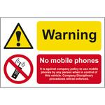 Warning, no mobile phones sign