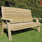 Wooden Bench with Lumbar Support