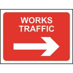 Works traffic right road sign