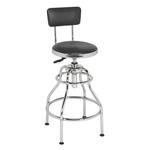 Workshop Stool Pneumatic with Adjustable Height Swivel Seat & Back Rest