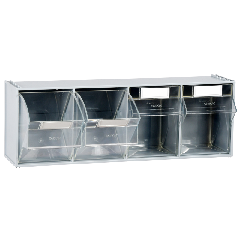 Clearbox Tilt Bin - 4 bin Storage Drawer system - 206 x 179 x 600mm - Pack of 4