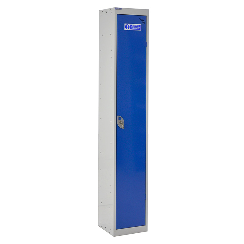 1-door PPE Locker - 1800 x 300 x 300mm - Reaction to Fire Classification EN 13501-1 -  top shelf and coat hook