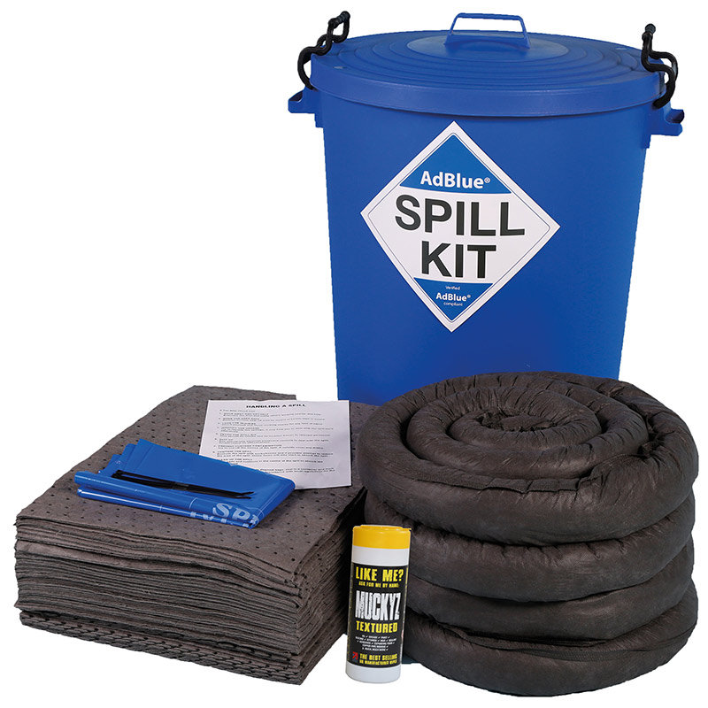 100 Litre AdBlue Spill Kit In Blue Round Bin