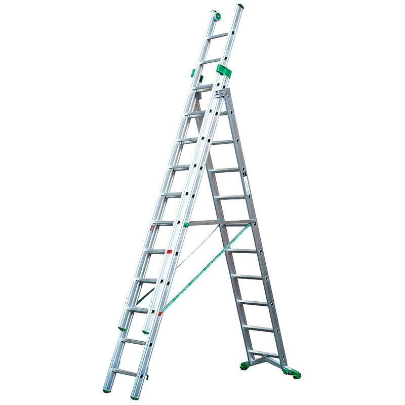 Combination Ladder with Telescopic Stabiliser - 11 rungs - 3.5m Closed Length - EN131 Compliant