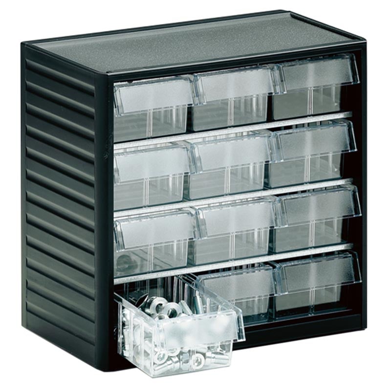 Visible Small Parts Storage Cabinet - 290 Series - 12 Drawers - 59h x 92w x 175d