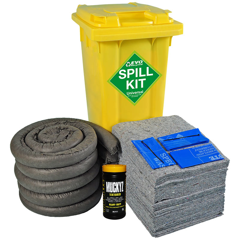 120L EVO Recycled Spill Kit with 120L Yellow Wheelie Bin