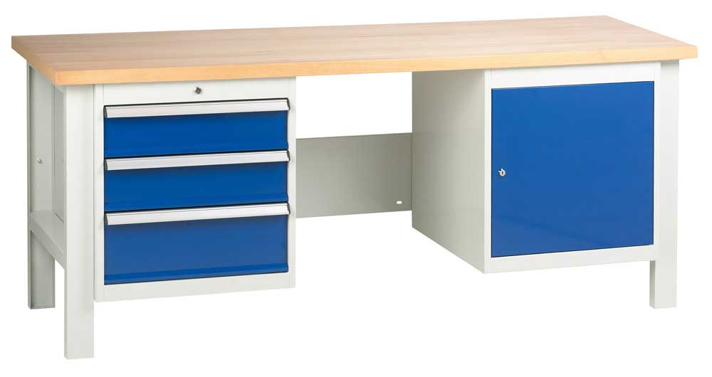 Industrial Workbenches with Drawers & Cupboards