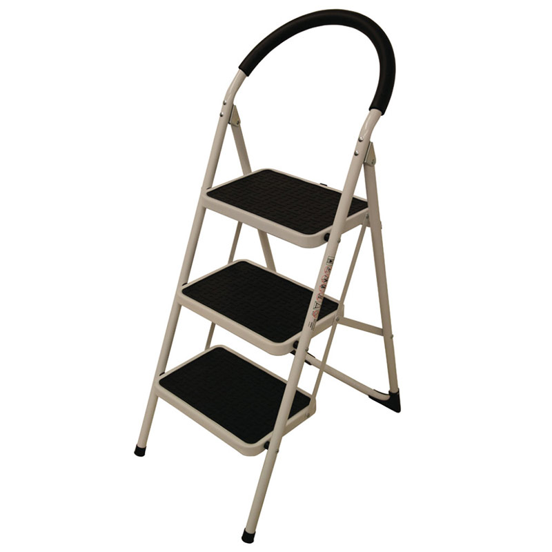 3-Tread Step Ladder - Grey Frame - 150kg Capacity