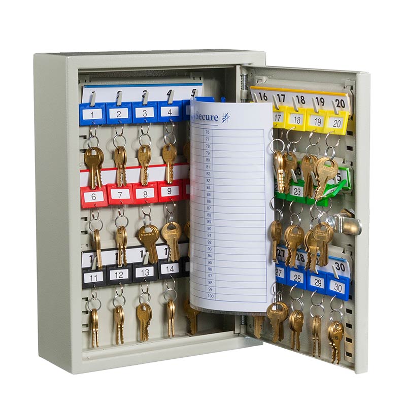 Heavy-Duty Steel Key Security Cabinet - 30 key capacity