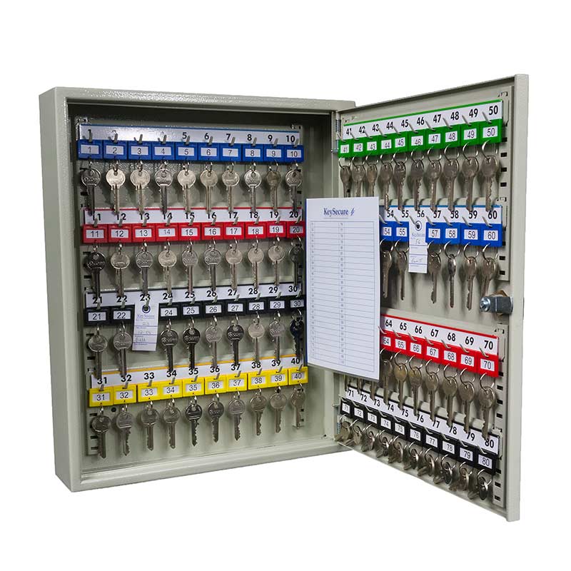 Heavy-Duty Steel Key Security Cabinet - 80 key capacity