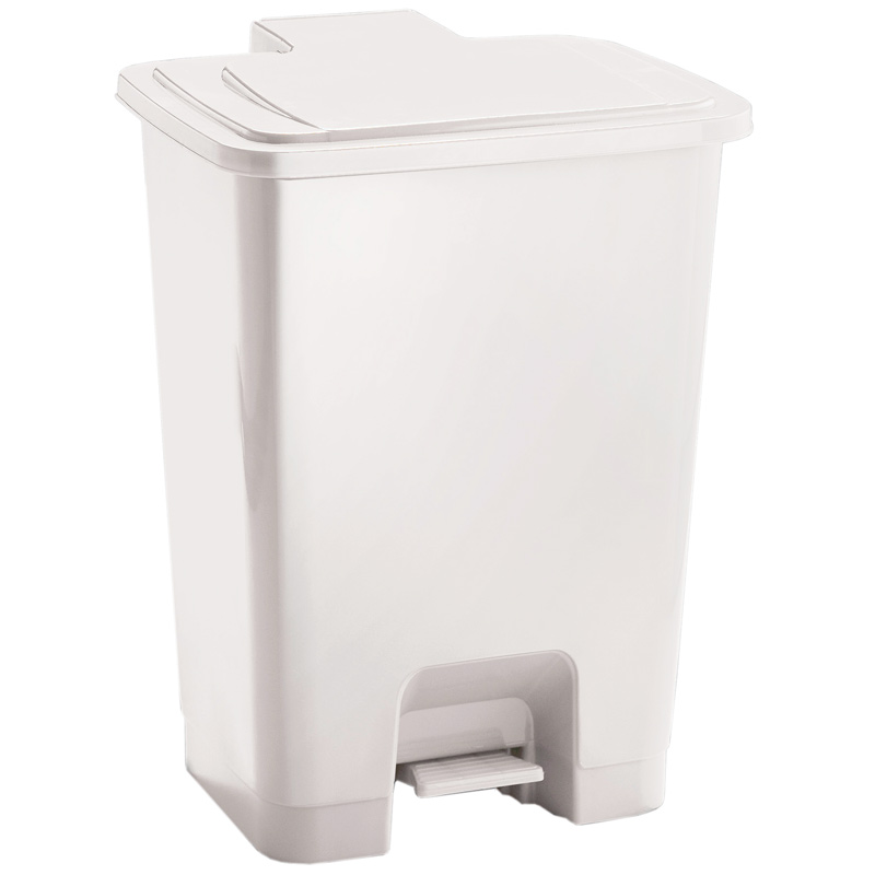 Coloured Pedal Recycling Bin - 15L - White
