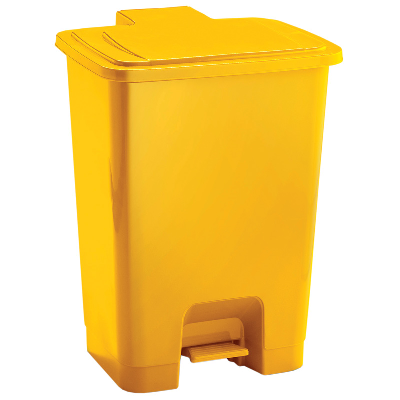 Coloured Pedal Recycling Bin - 15L - Yellow