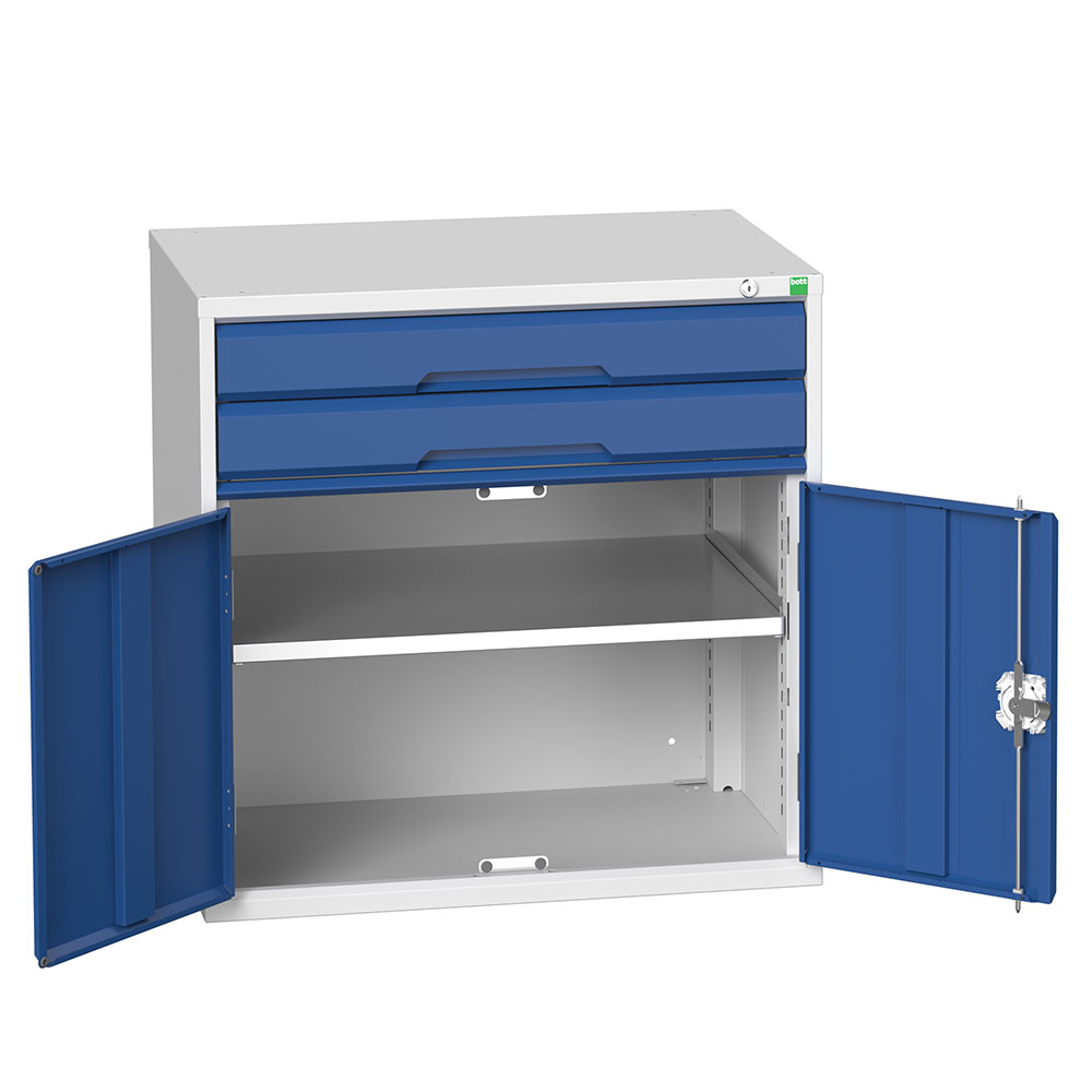 Bott Verso Steel Storage Cabinet - 2 drawers 1 cupboard - 800 x 800 x 550mm