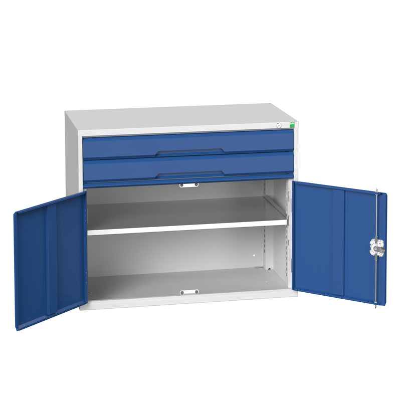 Bott Verso Steel Storage Cabinet - 2 drawers, 1 cupboard - 800 x 1050 x 550mm