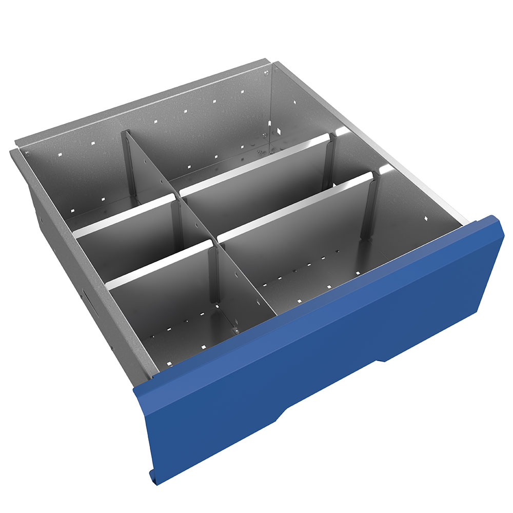 Bott Metal Drawer Dividers - 6 compartments - 525mm wide 175mm high