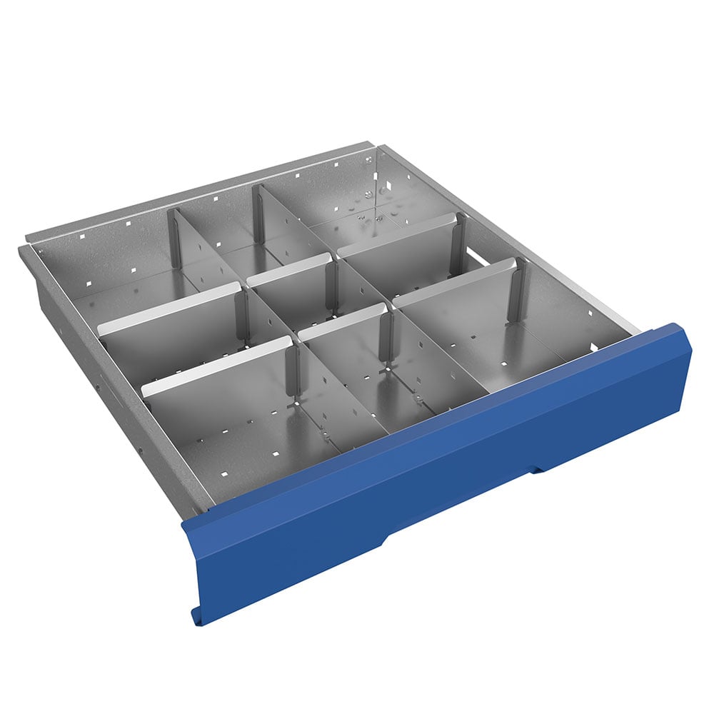 Bott Metal Drawer Dividers - 9 compartments  - 525mm wide 100-125mm high