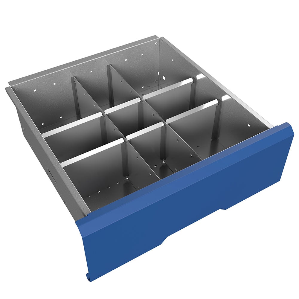 Bott Metal Drawer Dividers - 9 compartments - 525mm wide 175mm high