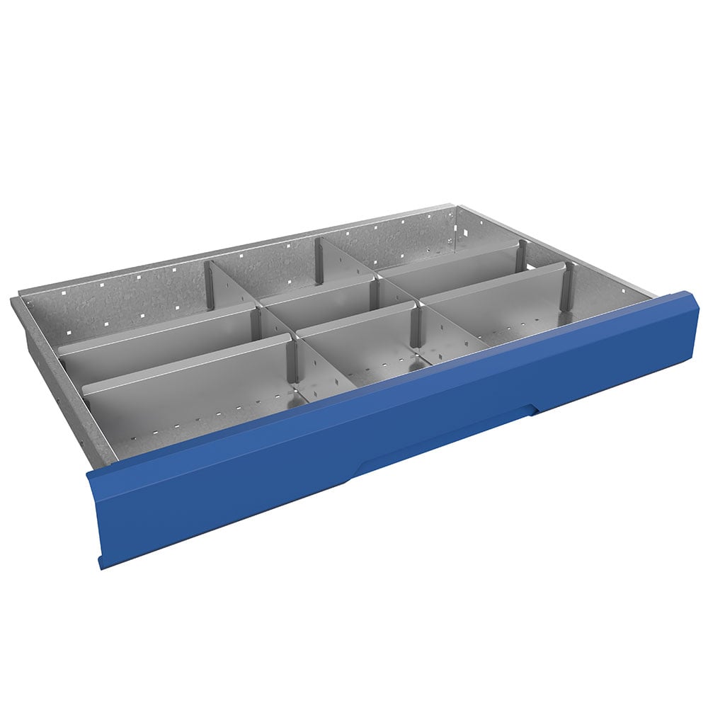 Bott Metal Drawer Dividers - 9 compartments  - 800mm wide 100-125mm high