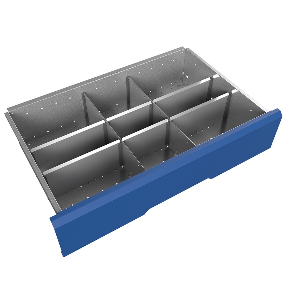 Bott Metal Drawer Dividers - 9 compartments  - 800mm wide 175mm high