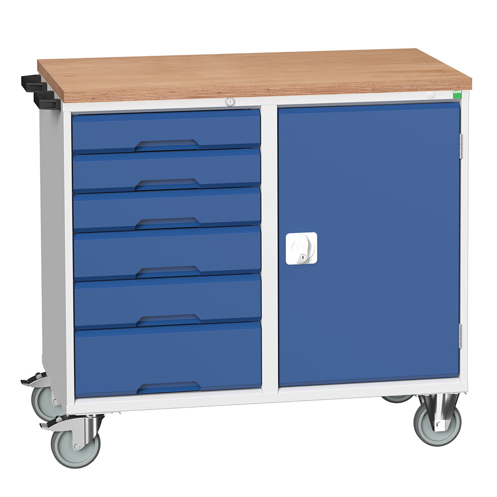 Bott Verso Mobile Maintenance Trolley (1 x cupboards 6 x Drawers, Multiplex work surface)