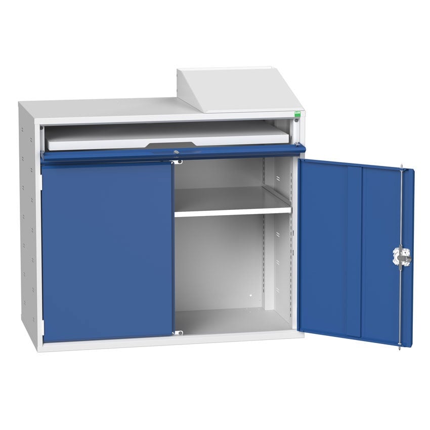 Bott Computer Workstation with flat top and double cupboard -  1130 x 1050 x 550