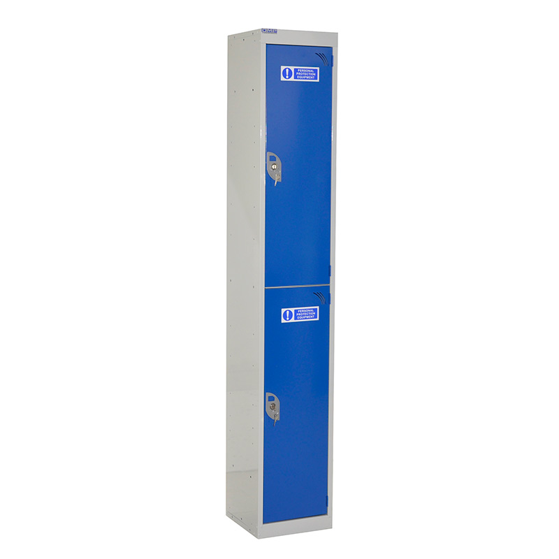 2-door PPE Locker - 1800 x 300 x 300mm - Reaction to Fire Classification EN 13501-1 - top shelf and coat hook