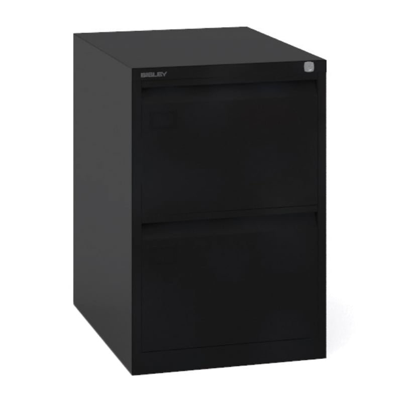 Express lockable metal filing cabinet - 2 drawer - black