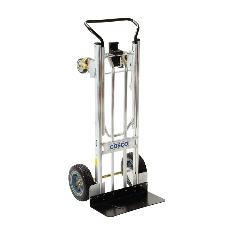 2-in-1 Aluminium sack truck with wheel guards and loop handle - 270kg capacity